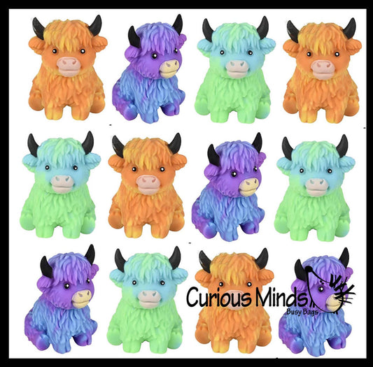 1 Marshmallow Highland Cow Animal Stress Balls - Ultra Soft