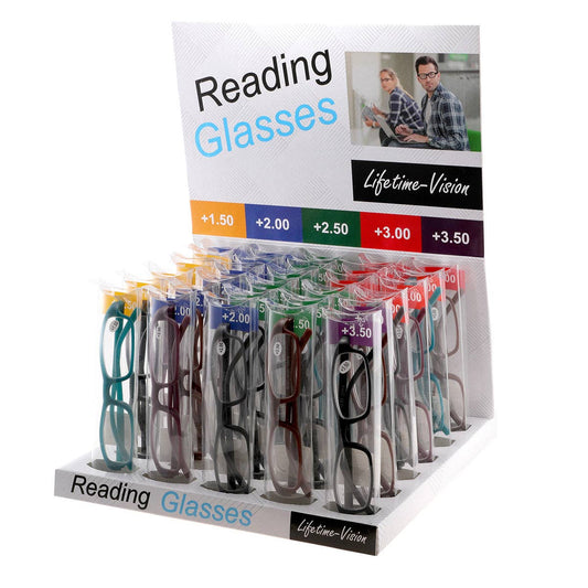 Value Colorful Reading Glasses in Counter Display