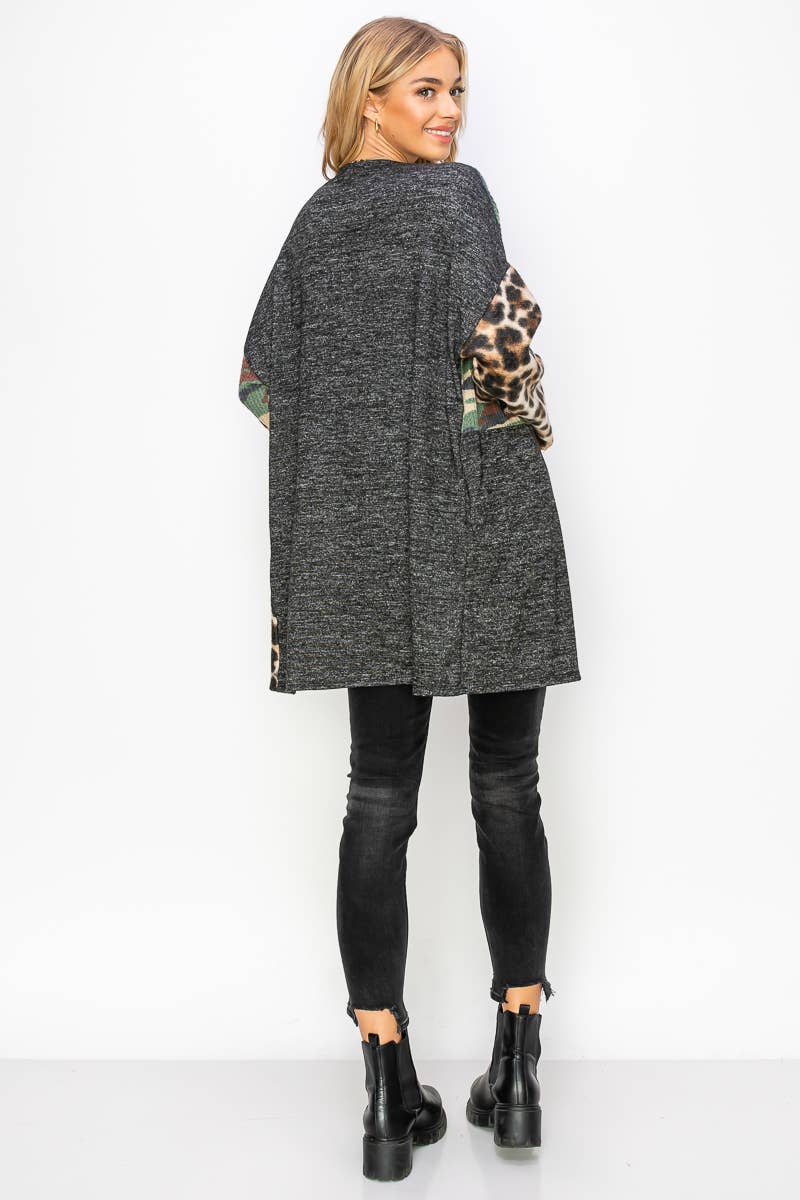 Women's Plus Size Camo & Animal Print Cardigan