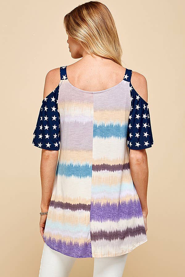 Women Color Block Top W Star