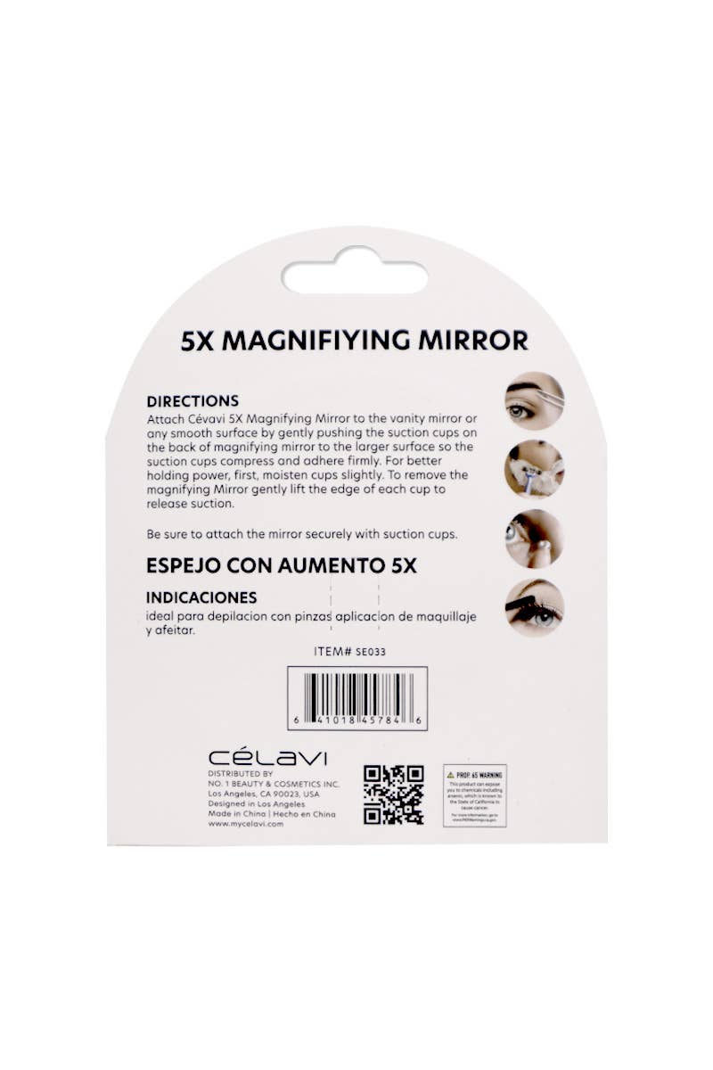 Celavi 5X Magnifying Mirror w/ suction cups