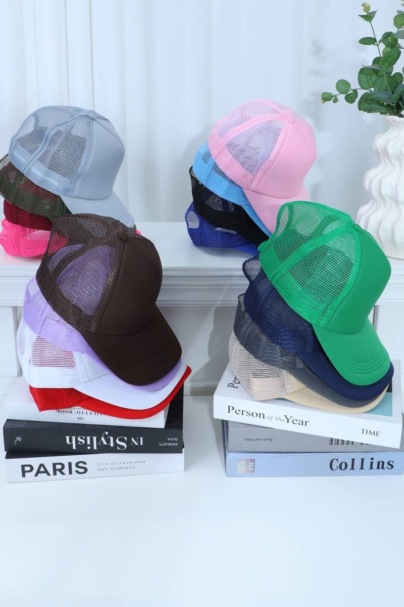 Classic Solid Mesh Back Trucker Cap