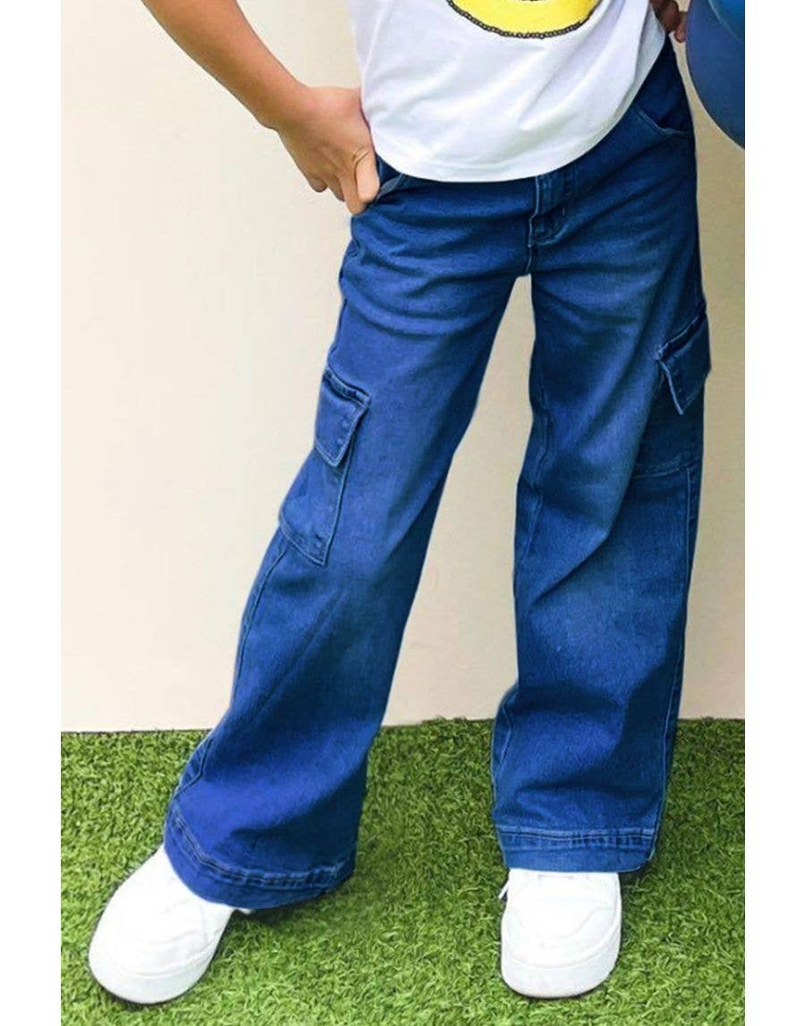 Girl Class Cargo Pocket Jeans