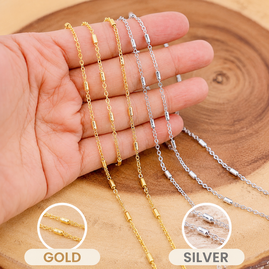 Gold Filled Barrel Satellite Chain for DIY Jewelry, CH306