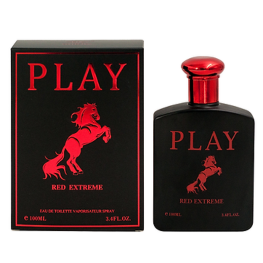 Play Red Extreme Cologne for Men Eau De Toilette, 100ml