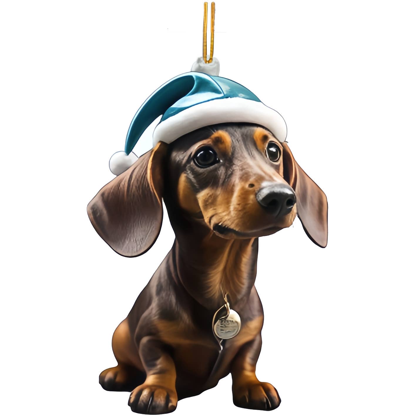 Cute Dachshund Christmas Tree Acrylic Hanging Decorations