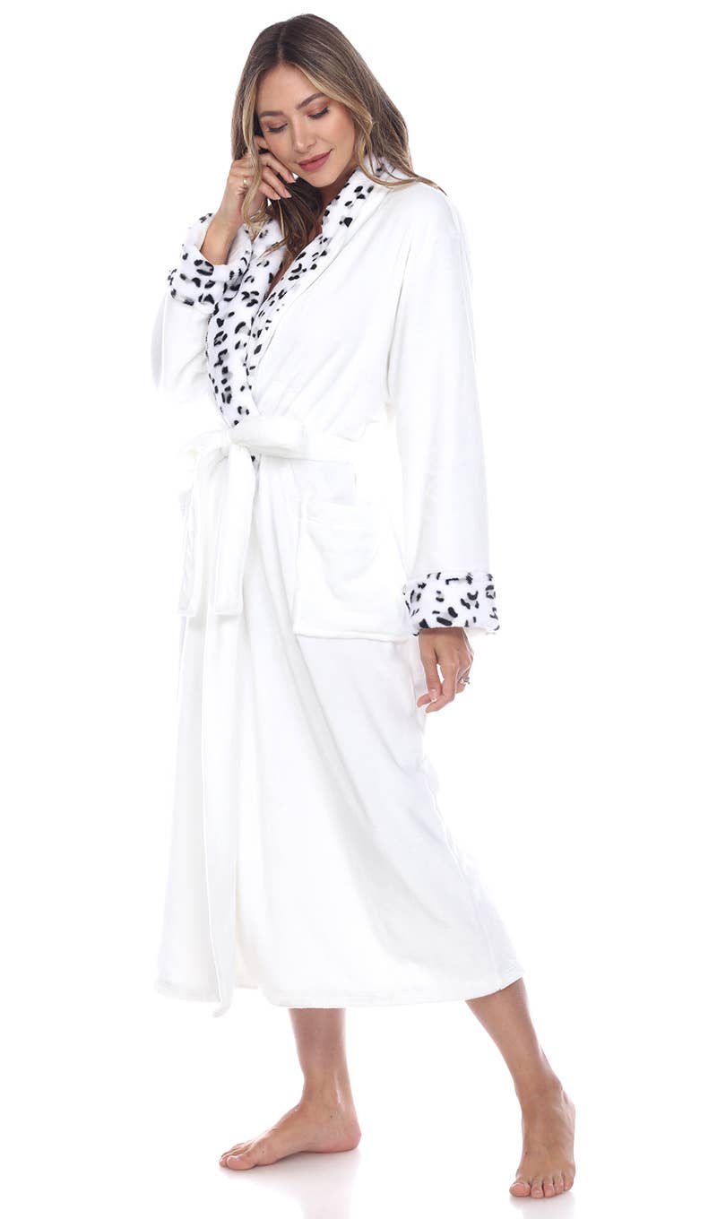 Women's and Plus Size  Leopard Print Cozy Lounge Robe