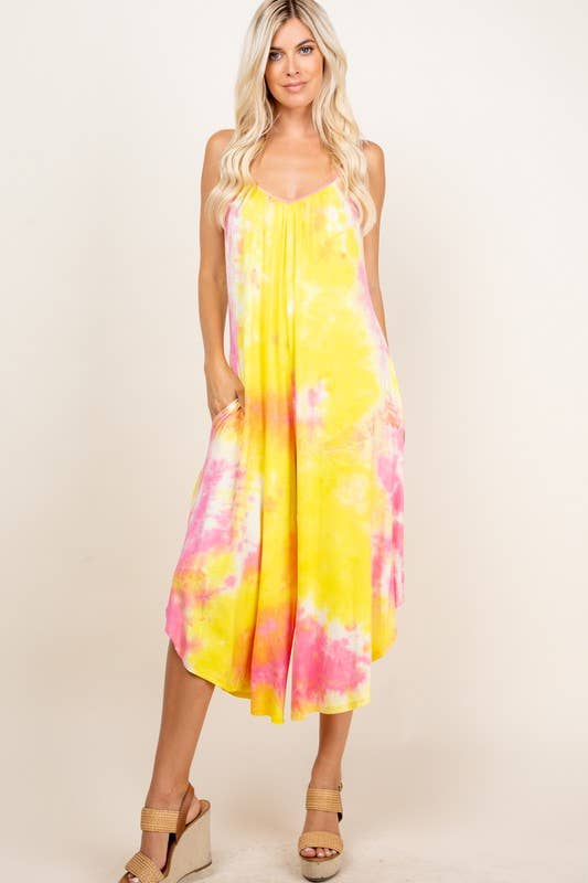 Tie Dye Bra Strap Jumpsuit