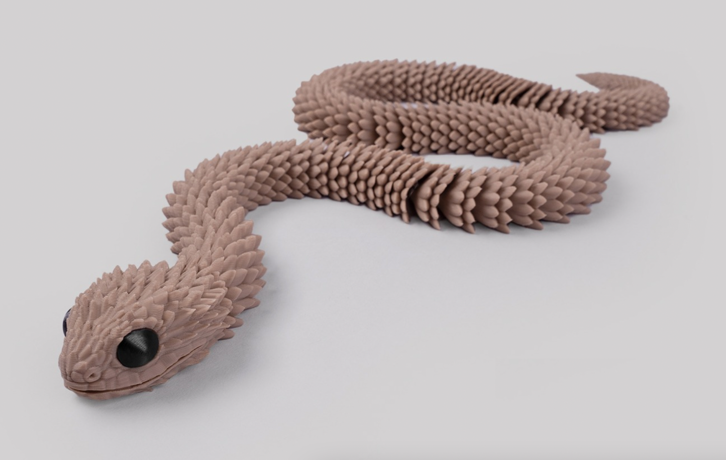 Articulated Bush Viper Snake, Reptile, 3D Printed, Fidget