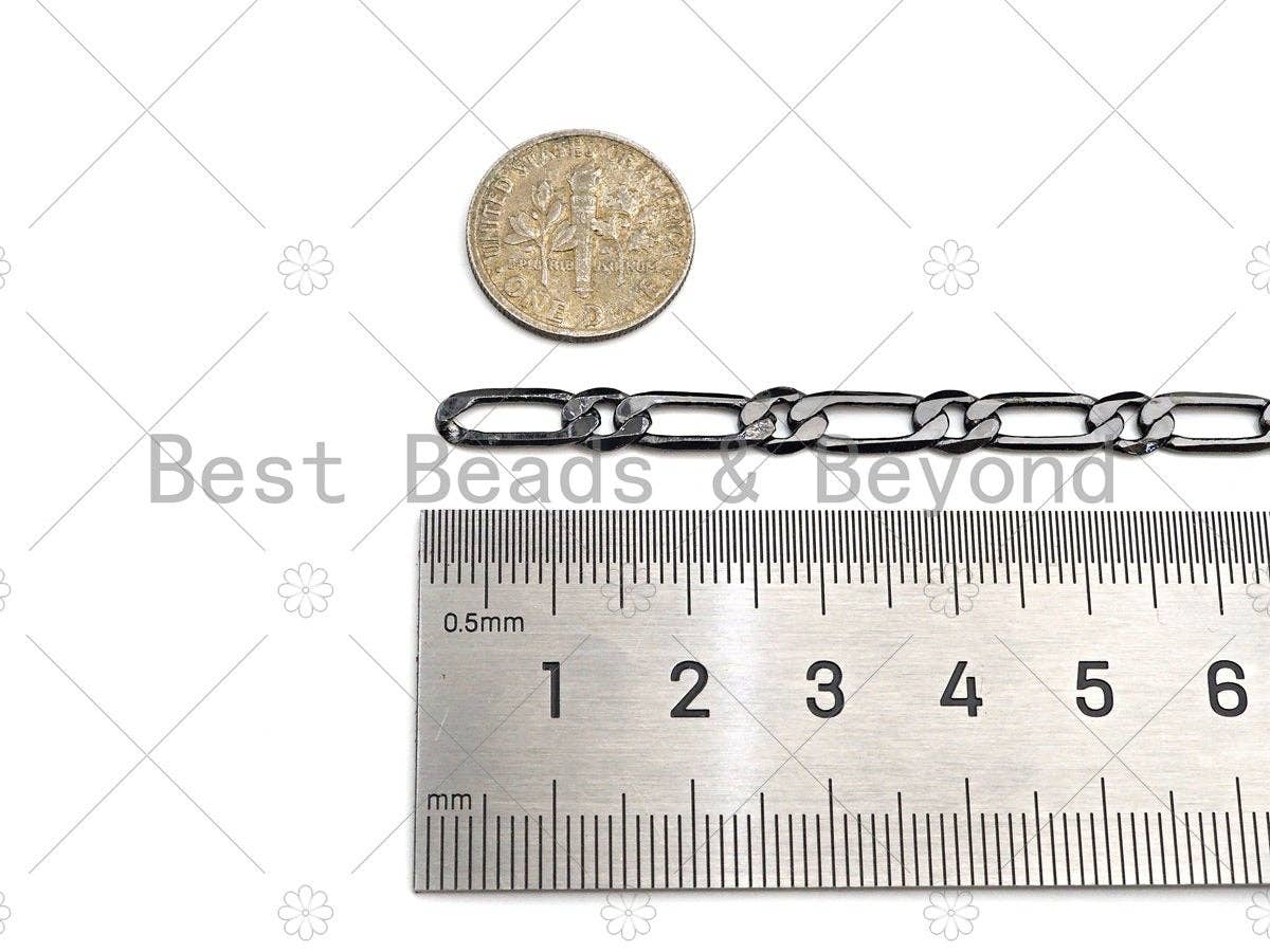 High Quality Figaro Chain by Yard, 18K Real Gold Plated Chain, Wholesale bulk Chain, 5x13mm,sku#M311