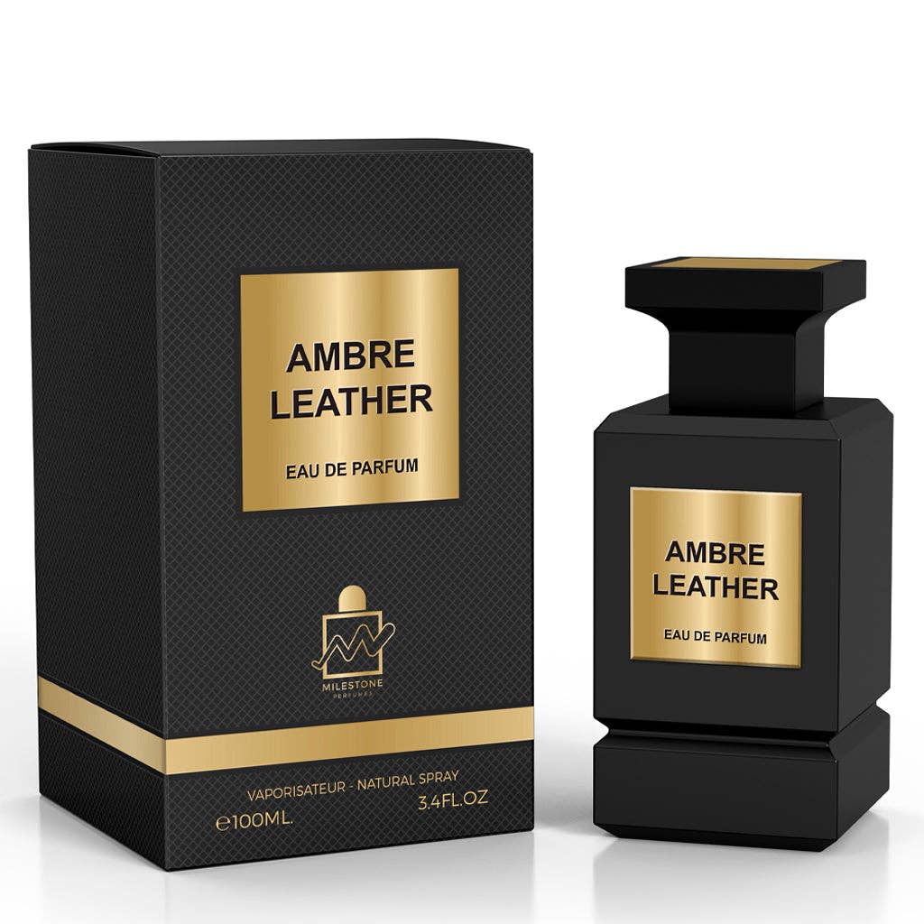 MILESTONE Ambre (Black) Leather (Unisex) 100ML Eau De Parfum