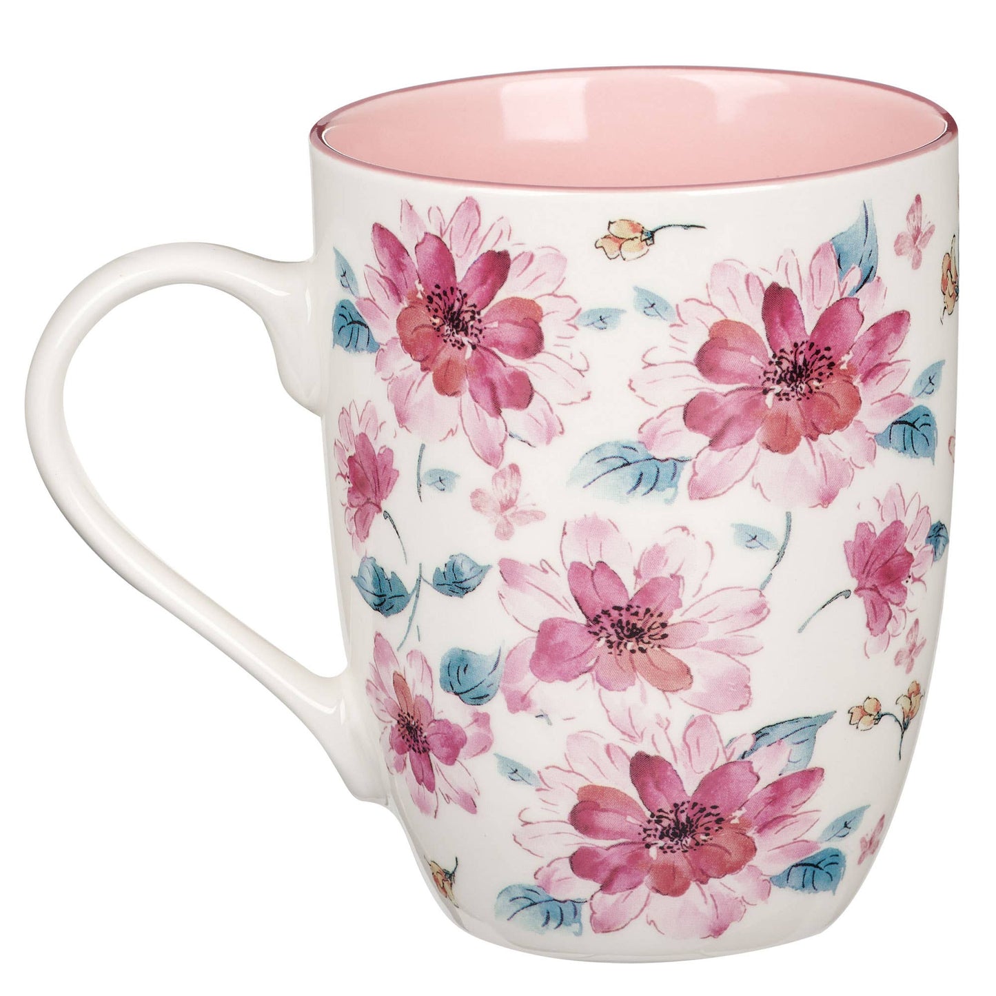 Mug Pink Floral Strength & Dignity Prov. 31:25