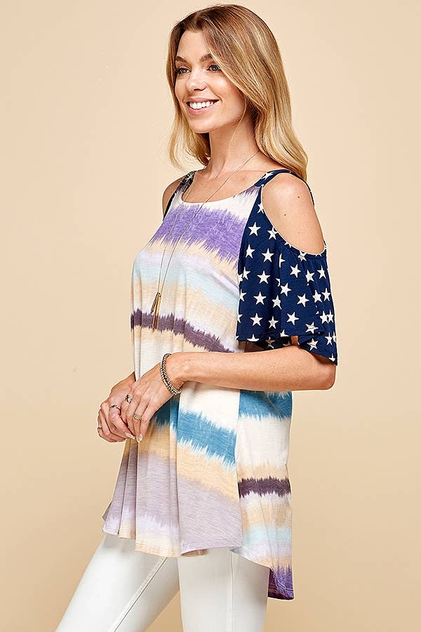 Women Color Block Top W Star