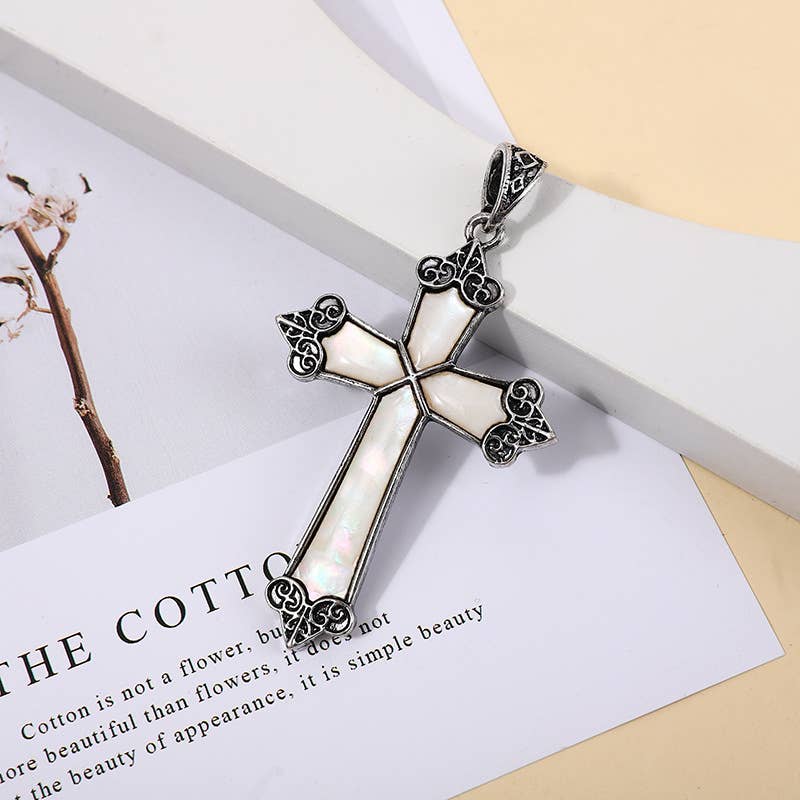 Unique Abalone Shell Cross Pendants