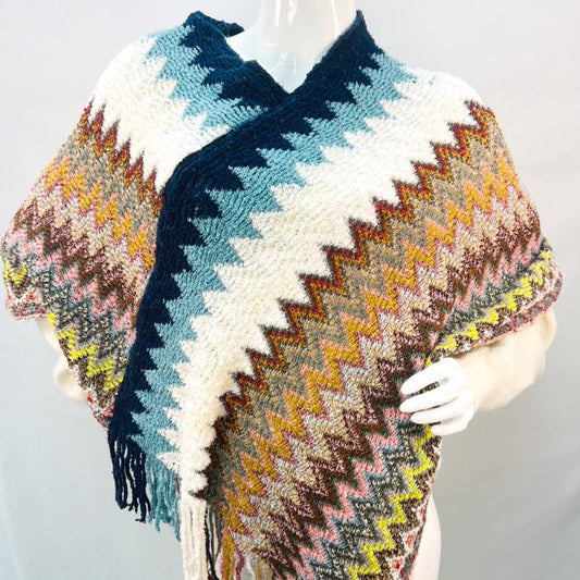 VIA FIORE - PONCHO RUANA CAPE WRAP KNIT OVERCOAT -  #16