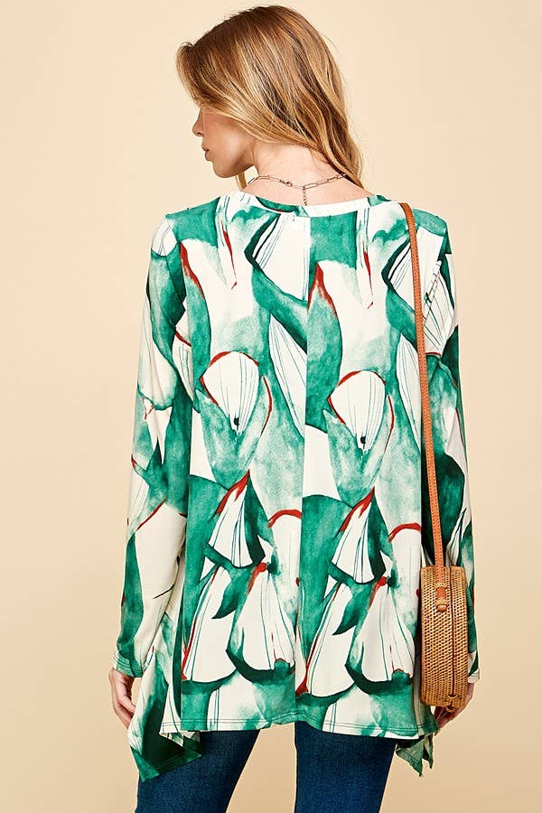 Woman Print All Over Long Sleeve Tunic