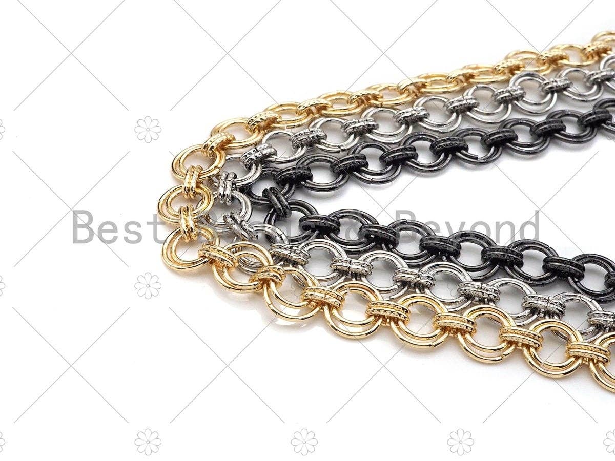High Quality Hand Made Double Cirle Chain, 18K Real Gold Pla