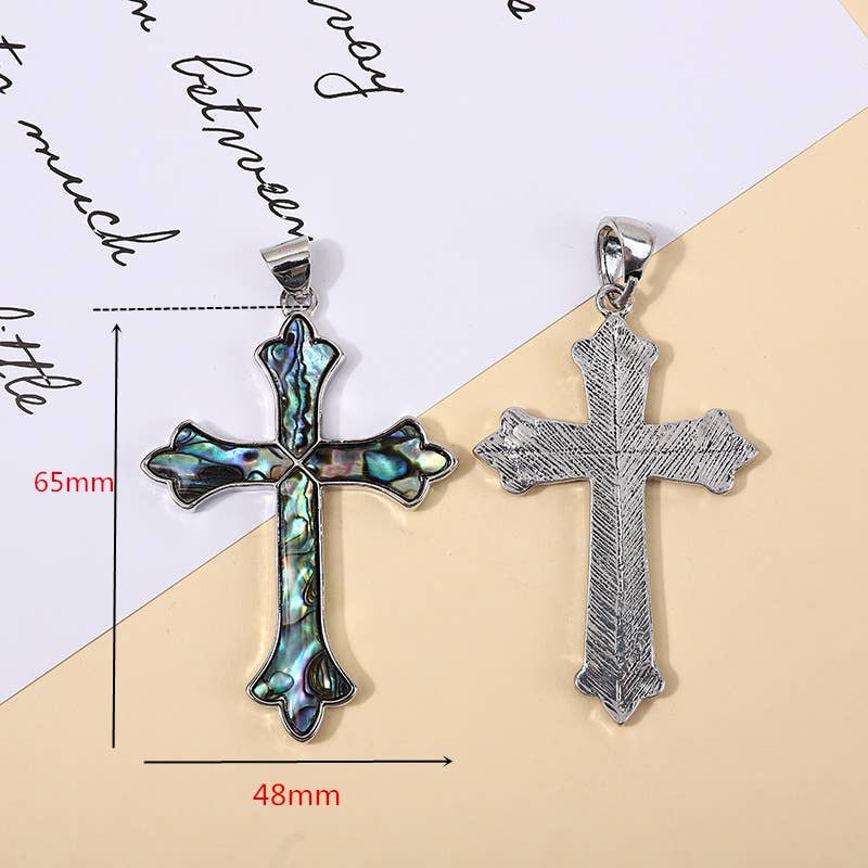 Unique Abalone Shell Cross Pendants