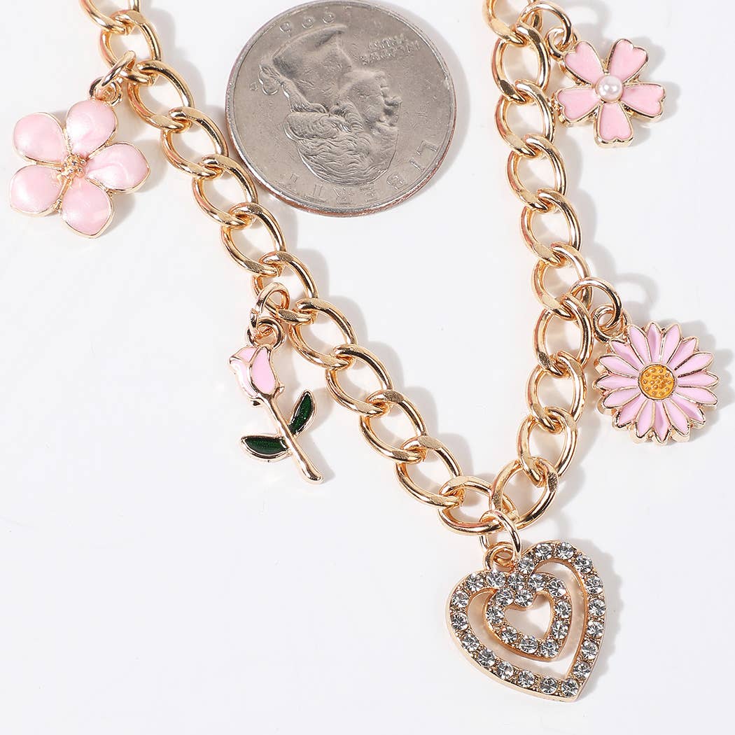 Spring Summer Flowers Charm Trucker Hat Chain