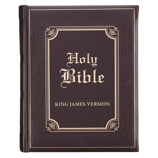 KJV Family Bible Faux Leather Padded HC, Dark Brown