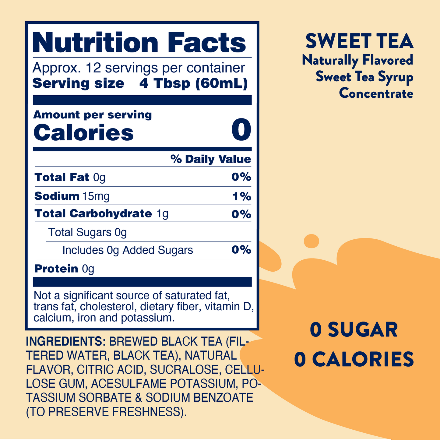 Sugar Free Sweet Tea Syrup Concentrate