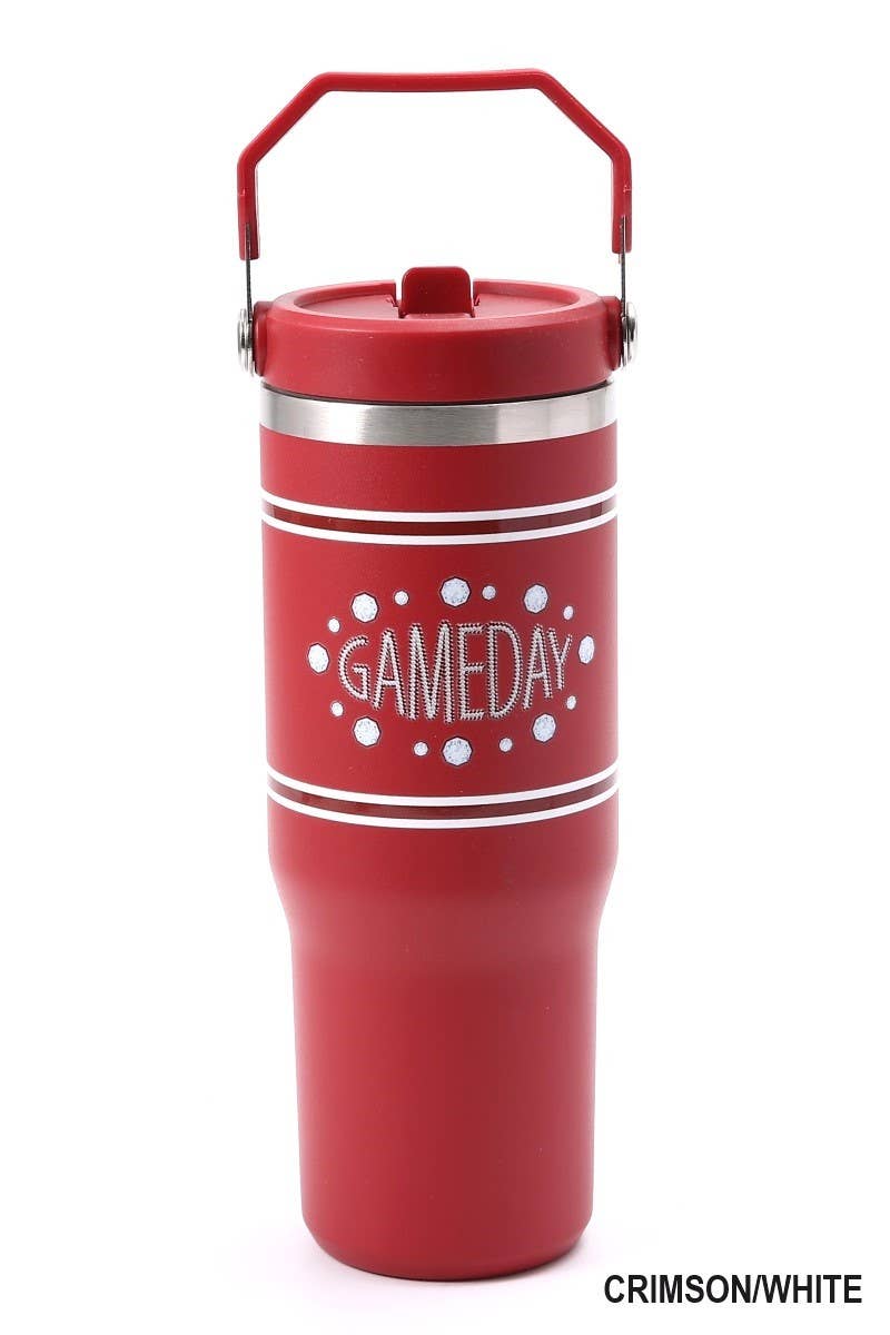 Game Day 30oz Stainless Steel Flip Straw Tumbler