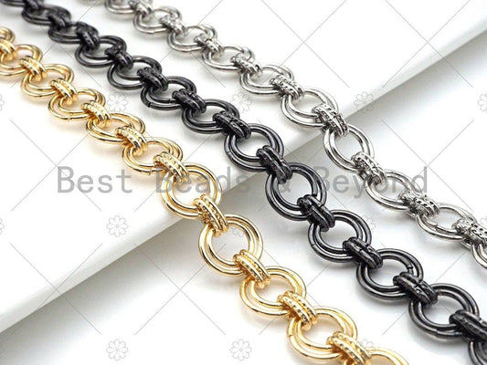 High Quality Hand Made Double Cirle Chain, 18K Real Gold Pla