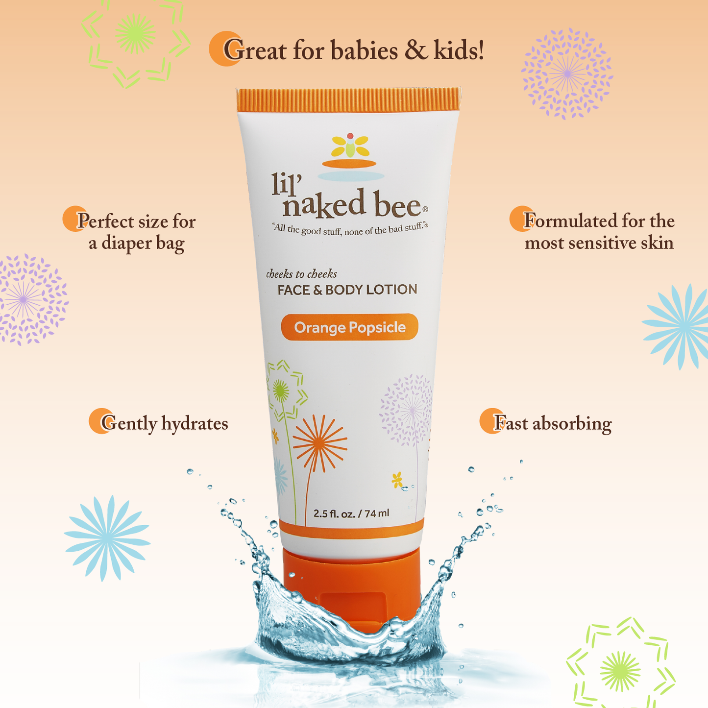2.5 oz. Orange Popsicle Cheeks to Cheeks Face & Body Lotion