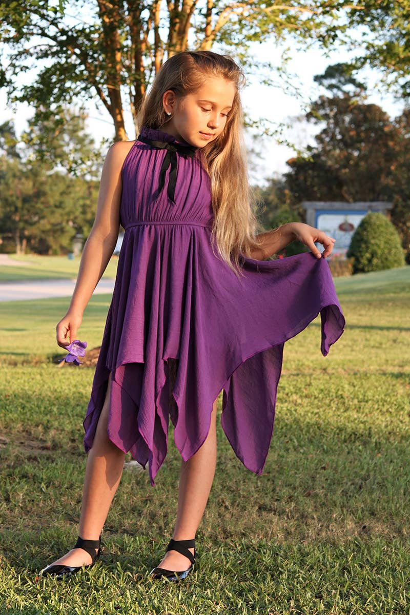 Mocked Neck Handkerchief Dress Toddlers & Girls