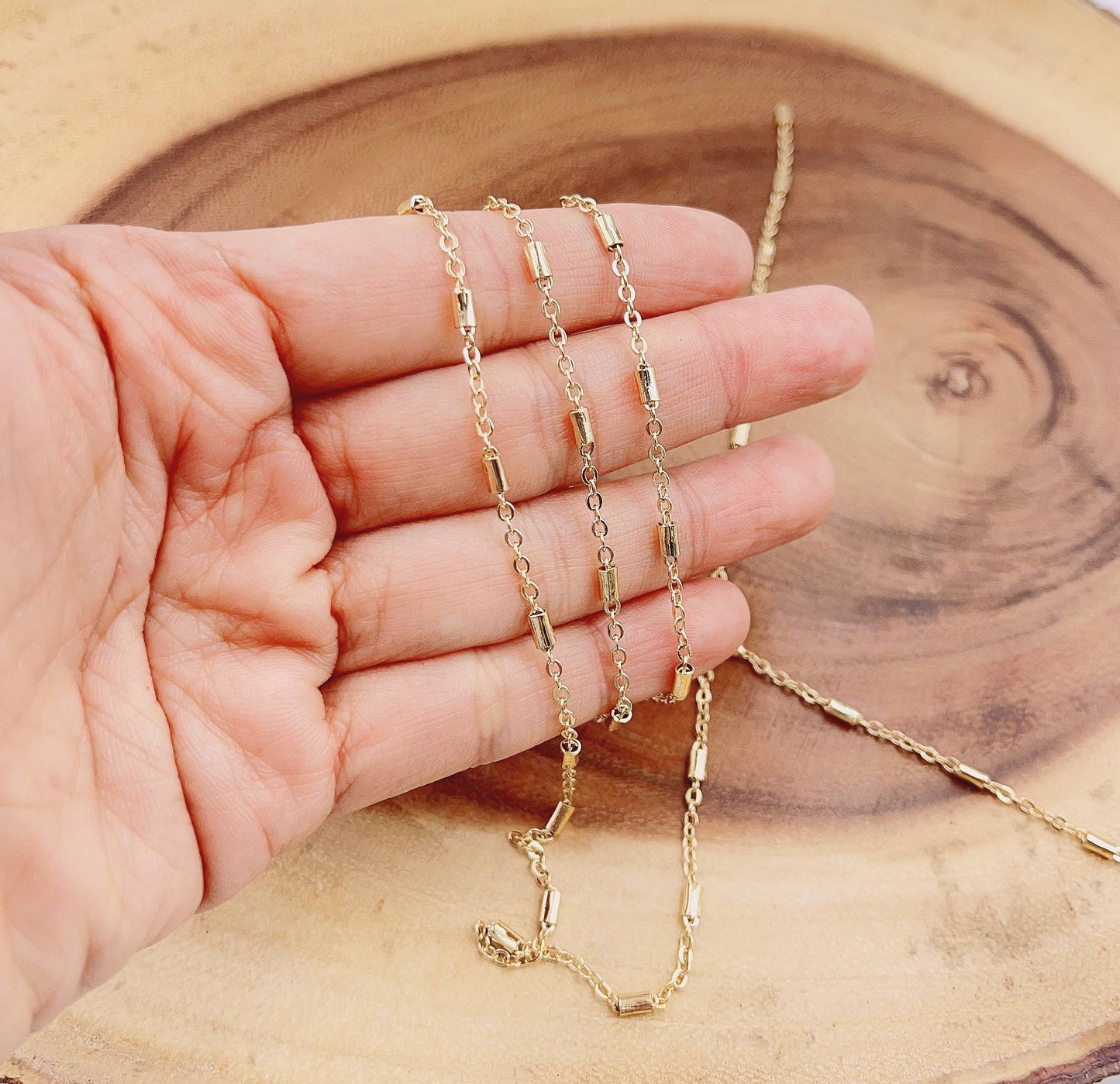 Gold Filled Barrel Satellite Chain for DIY Jewelry, CH306