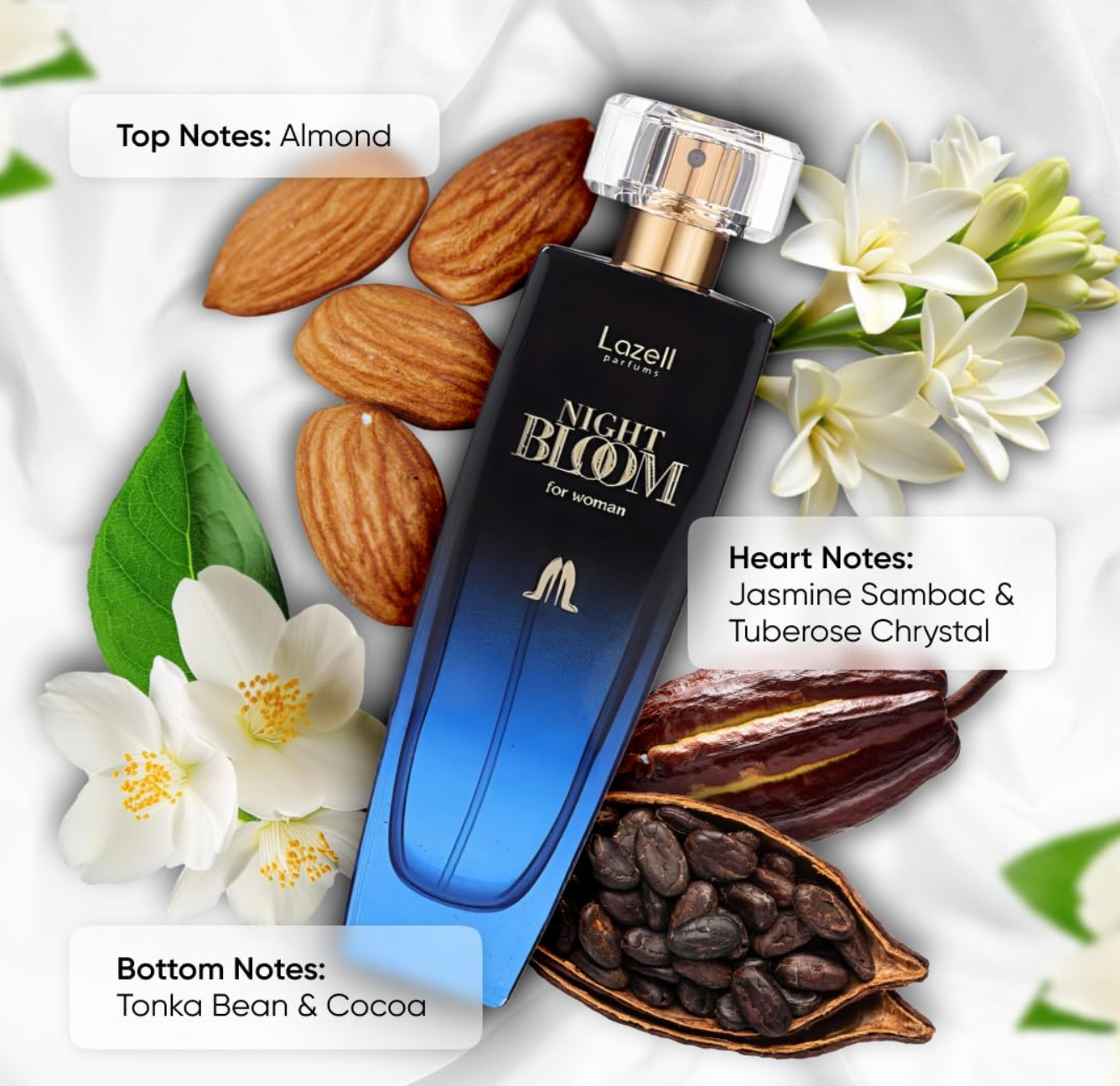 LAZELL NIGHT BLOOM FOR WOMEN EDP 3.4 OZ 100 ML Perfume