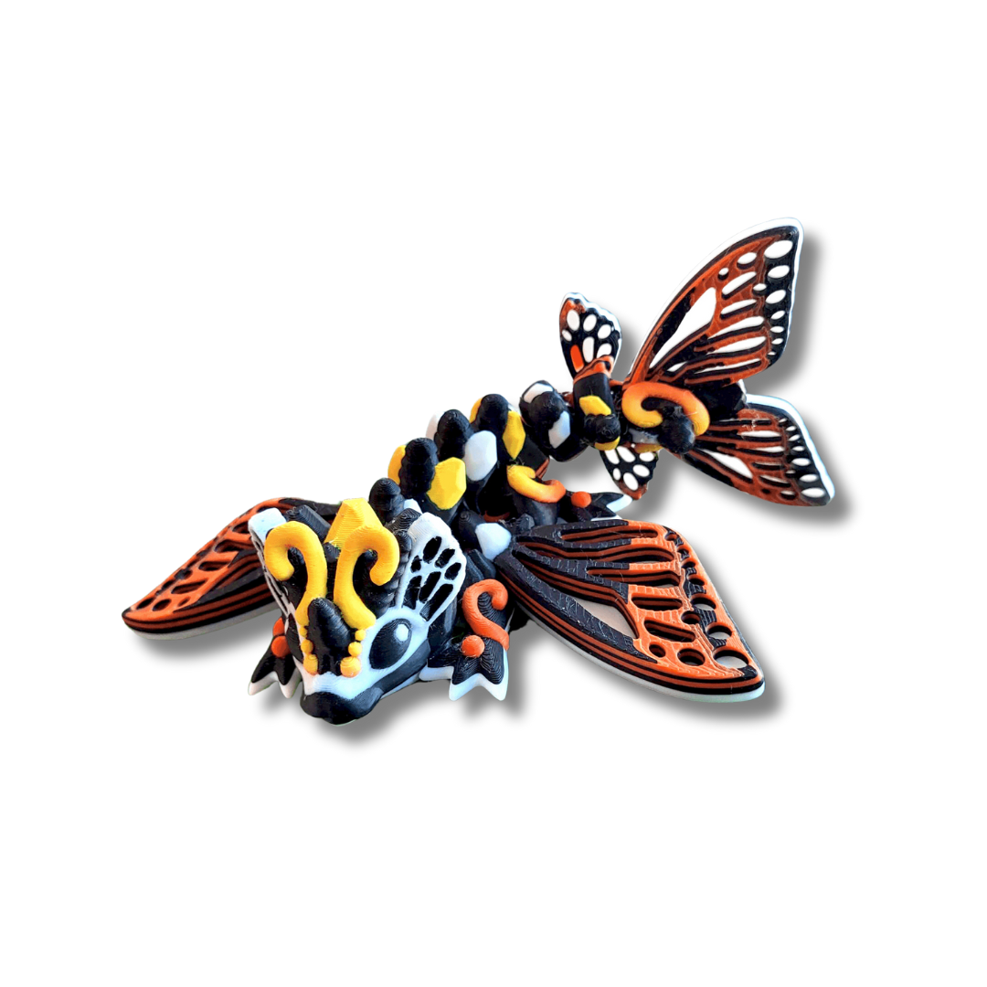Baby Butterfly Dragon, Cinderwing Dragon, 3D Printed
