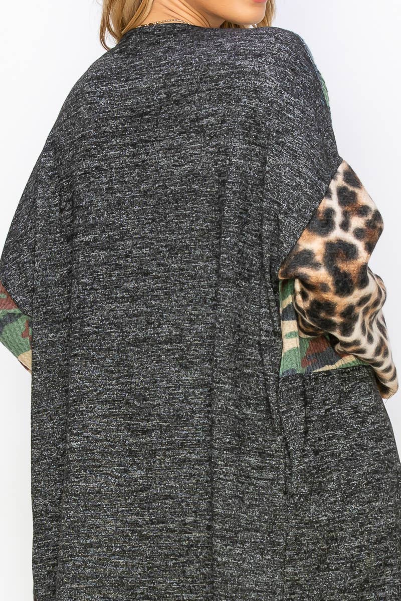 Women's Plus Size Camo & Animal Print Cardigan