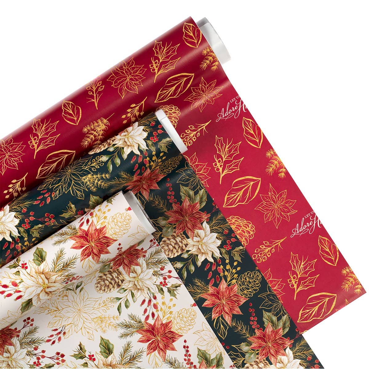 Wrapping Paper Set 3 pc Traditional Christmas