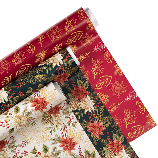 Wrapping Paper Set 3 pc Traditional Christmas