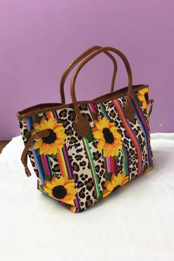 SUNFLOWER PRINT WEEKEND BAG