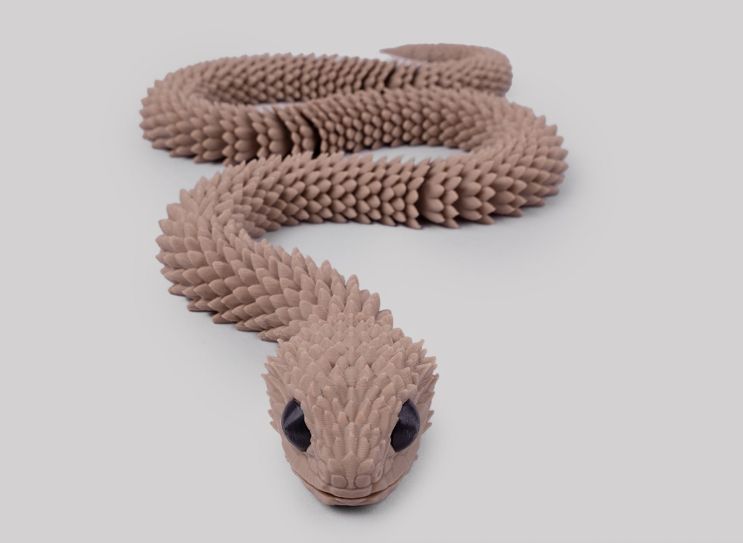 Articulated Bush Viper Snake, Reptile, 3D Printed, Fidget