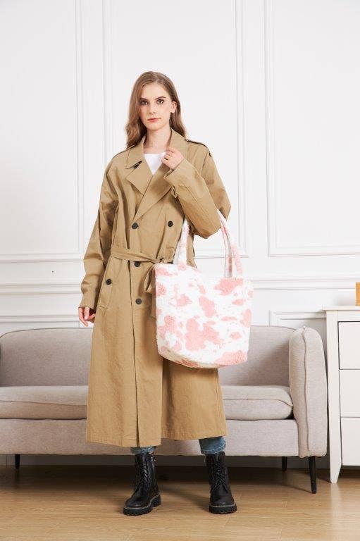 "Strawberry Cow" Designer Fur Tote Bag