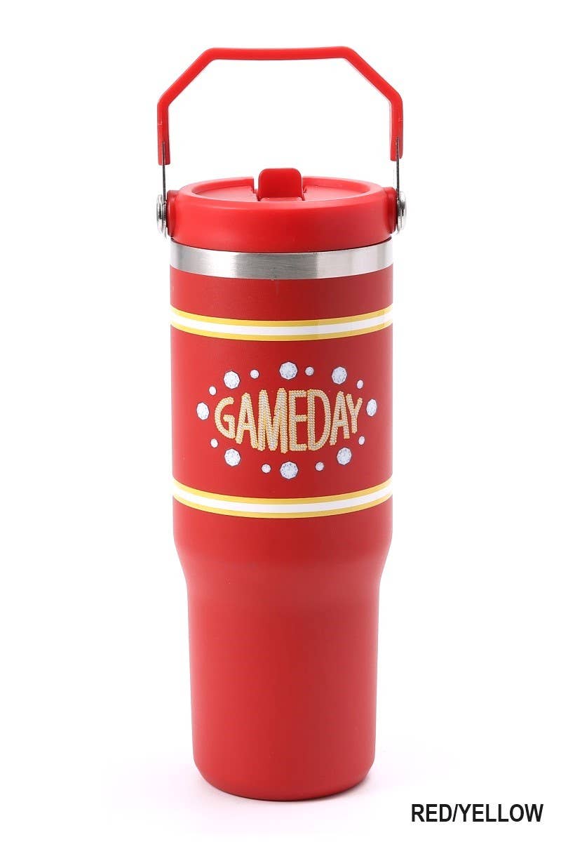 Game Day 30oz Stainless Steel Flip Straw Tumbler