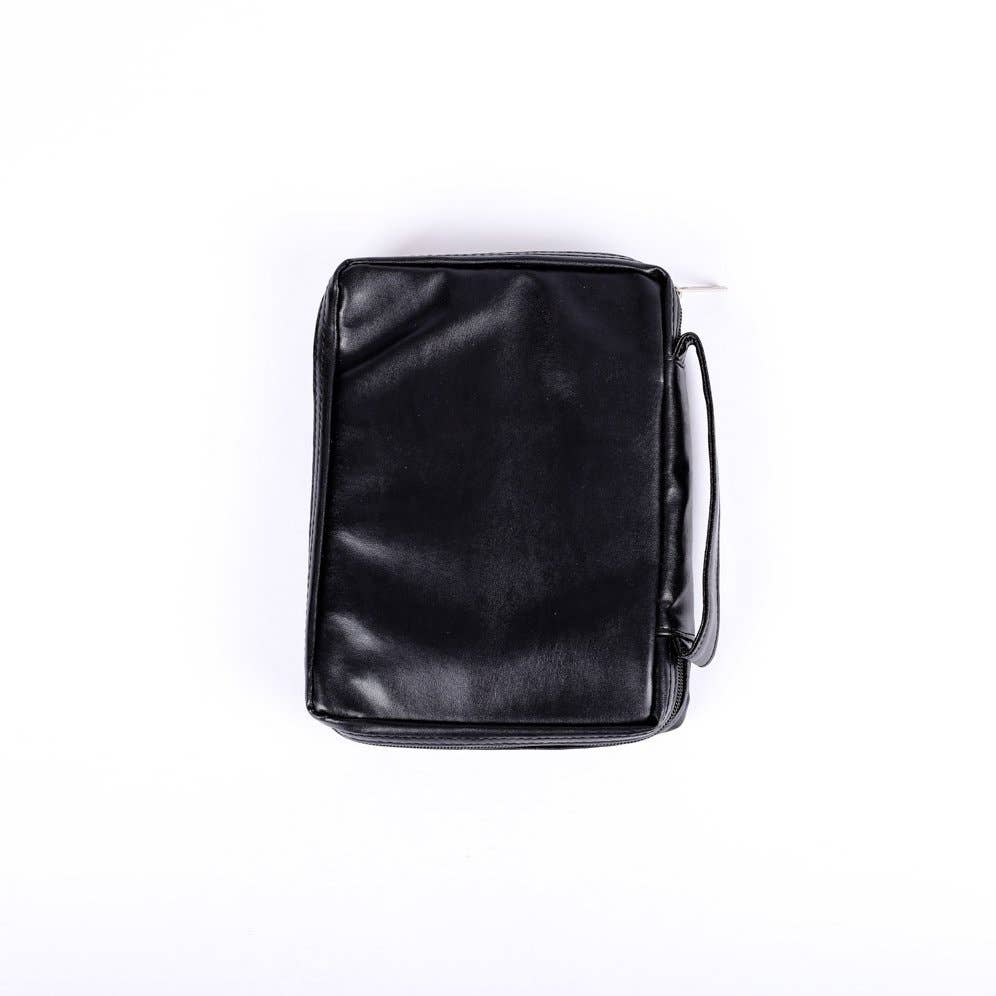 Bible Cover Imitation Leather Black Xl