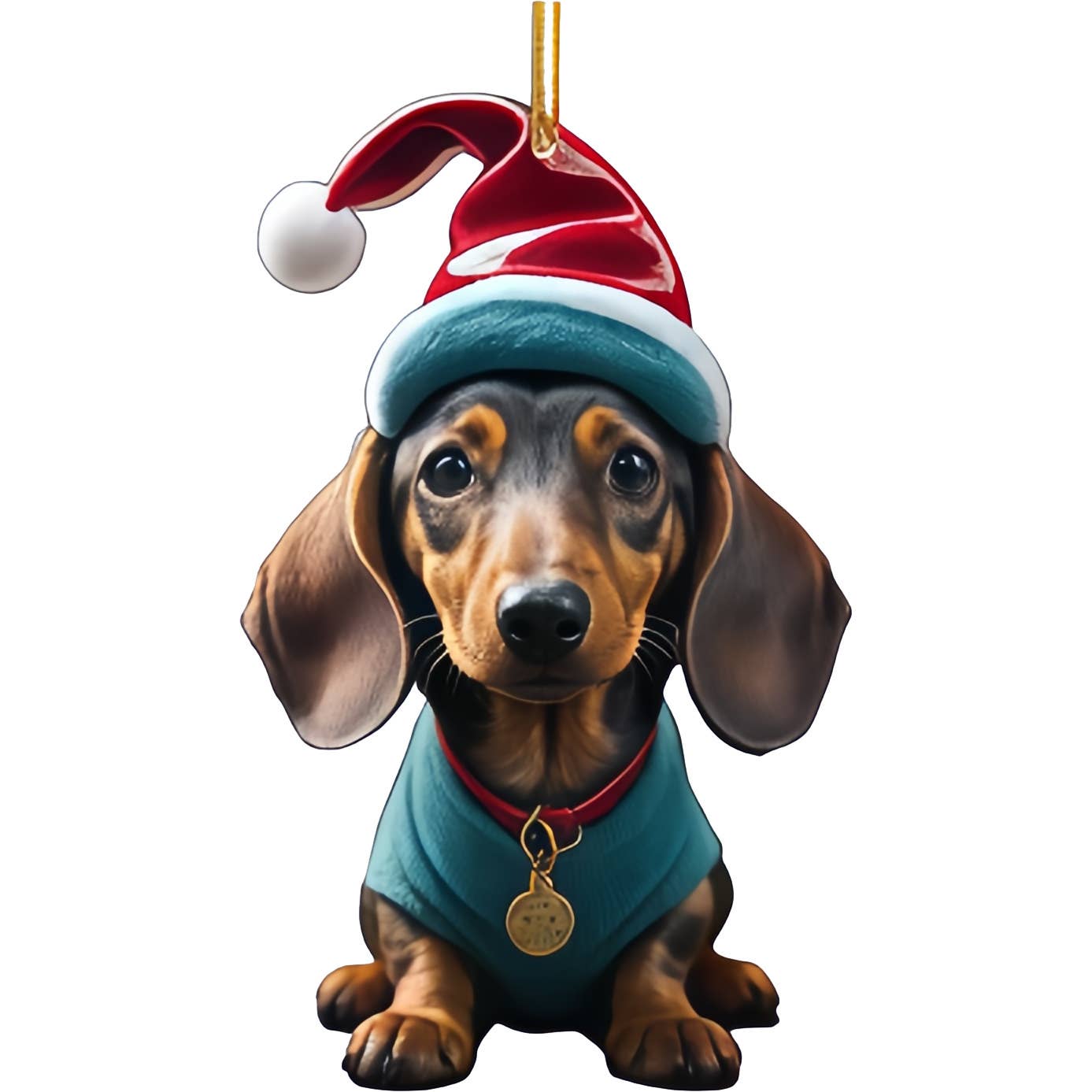 Cute Dachshund Christmas Tree Acrylic Hanging Decorations
