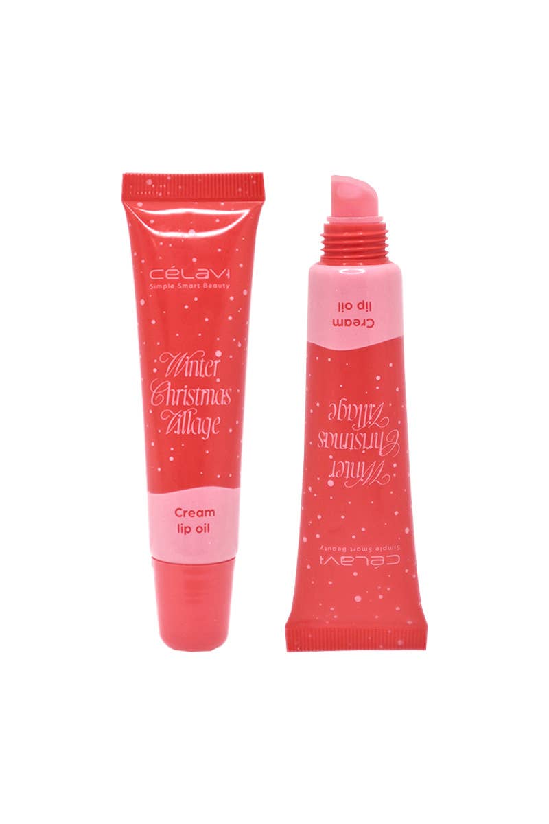 Celavi Winter Christmas Village 4pc Lip Oil Set