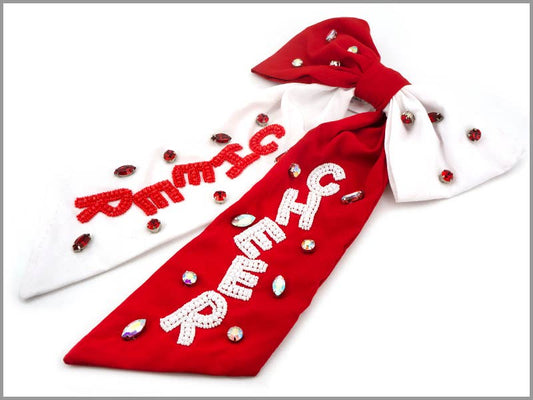 Cheer Red White Bow