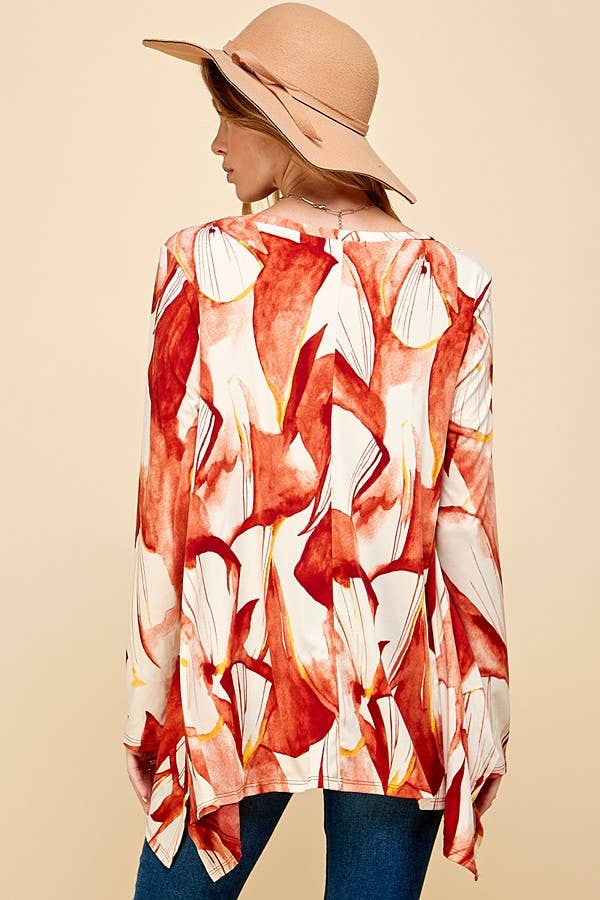 Woman Print All Over Long Sleeve Tunic