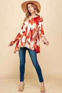 Woman Print All Over Long Sleeve Tunic