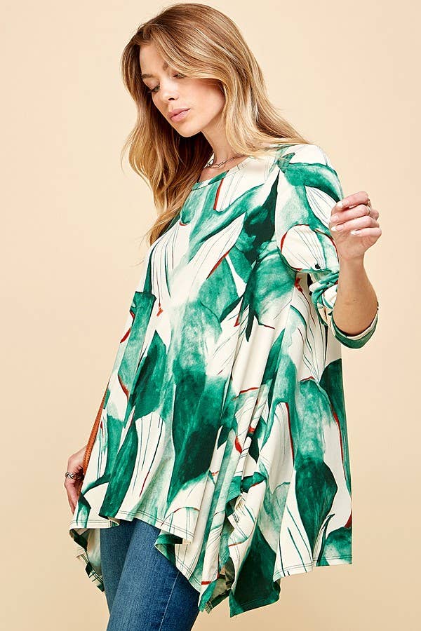 Woman Print All Over Long Sleeve Tunic