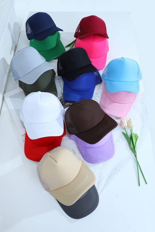 Classic Solid Mesh Back Trucker Cap