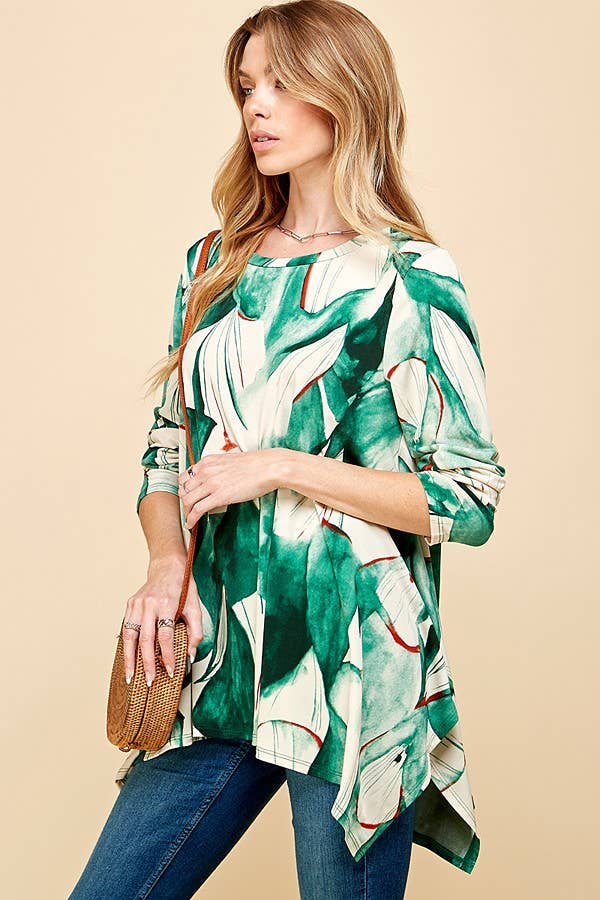 Woman Print All Over Long Sleeve Tunic