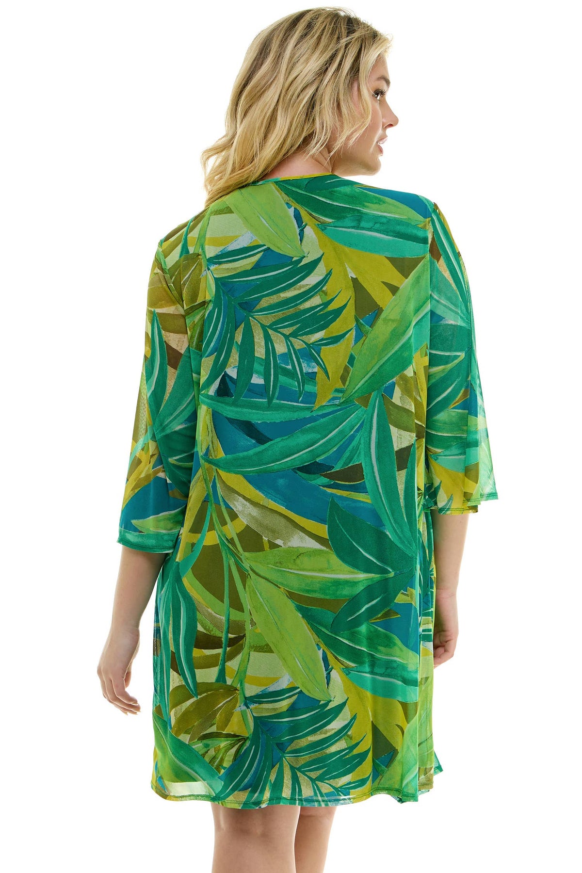 PLUS SIZE 2PC BELL SLEEVE CARDIGAN & DRESS SET