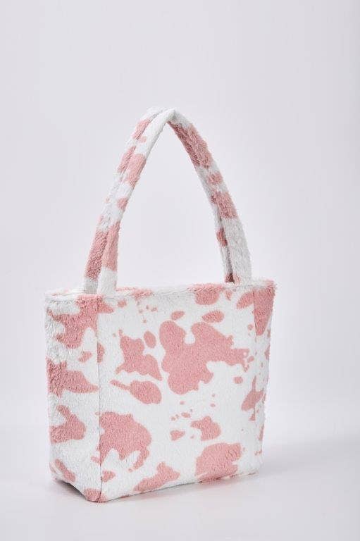 "Strawberry Cow" Designer Fur Tote Bag